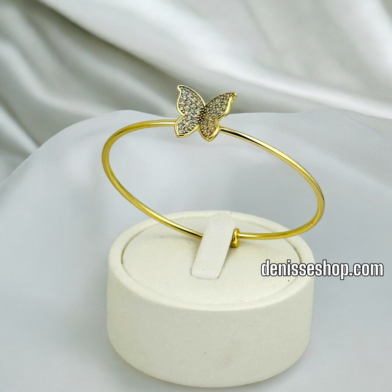 14K / GIRL WHITE STONE BUTERFLY BRACELET BR532