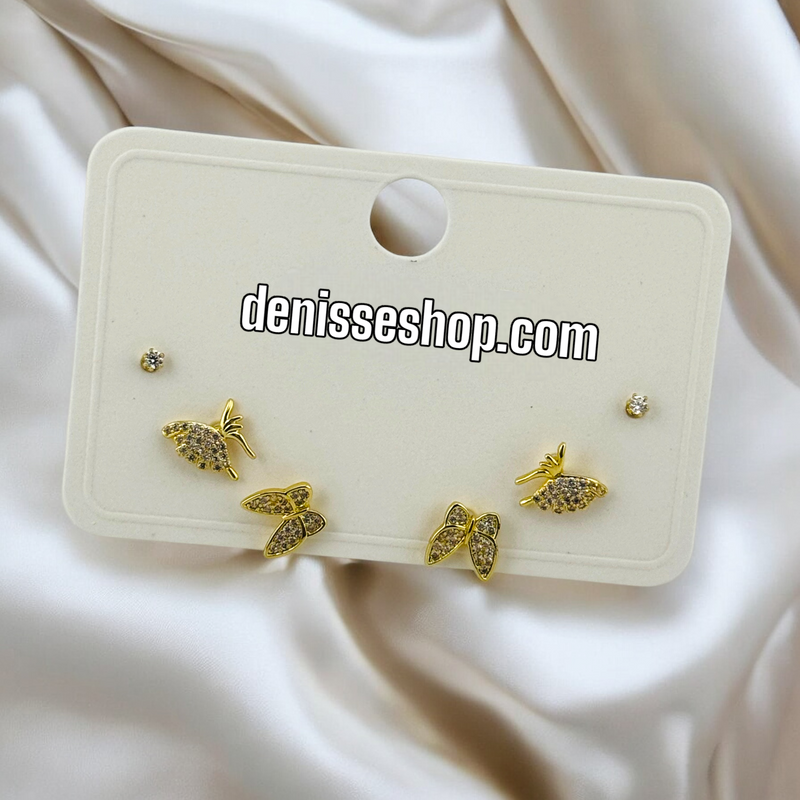 14K /WOMAN/GIRL BUTERFLY EARRING SET E729