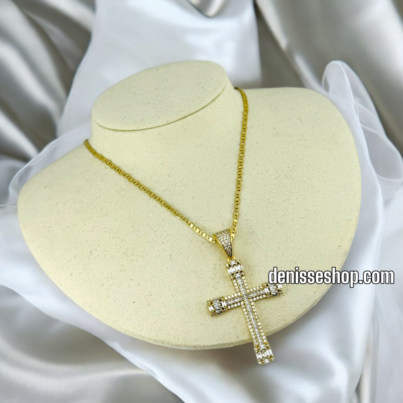 14K SHINY CROSS NECKLACE 20” N78