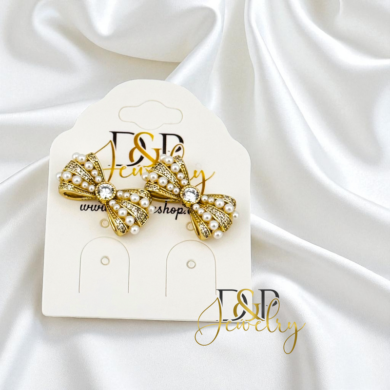 14K GOLD/CUTE BOW EARRING E1002