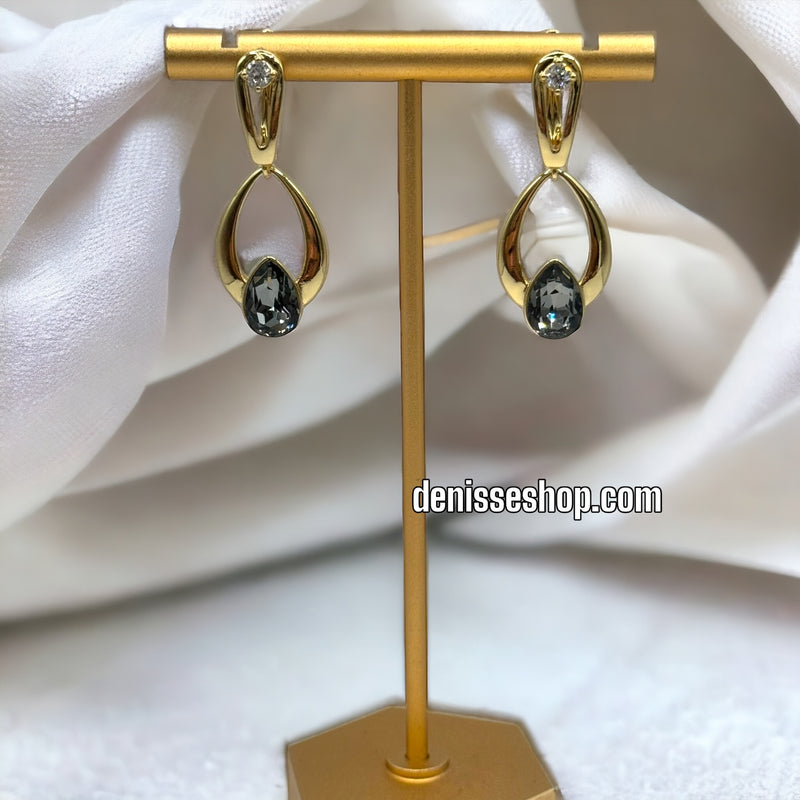 14K BLACK EARRINGS E392