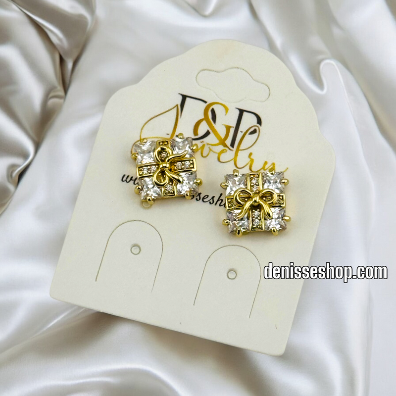 14K GIFT BOX DESIGN EARRING E712