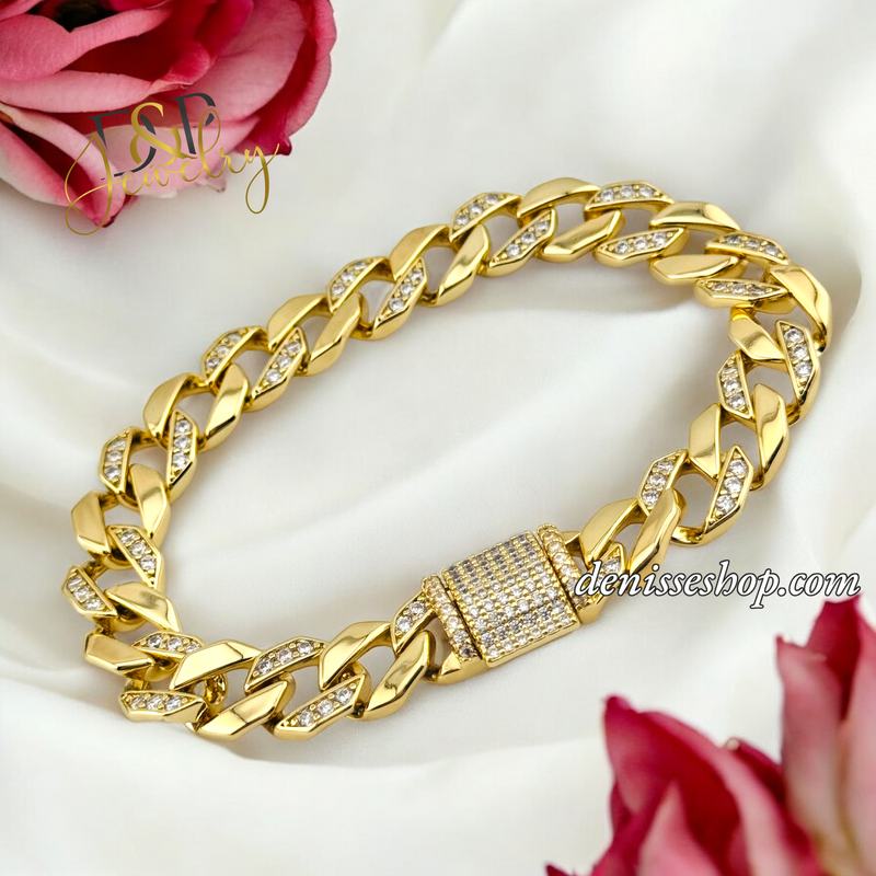 14K FASHION WOMEN MONACO BRACELET 7.5 &