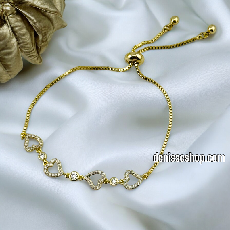 14K /WOMAN TINI HEART LINKS BRACELET BR584