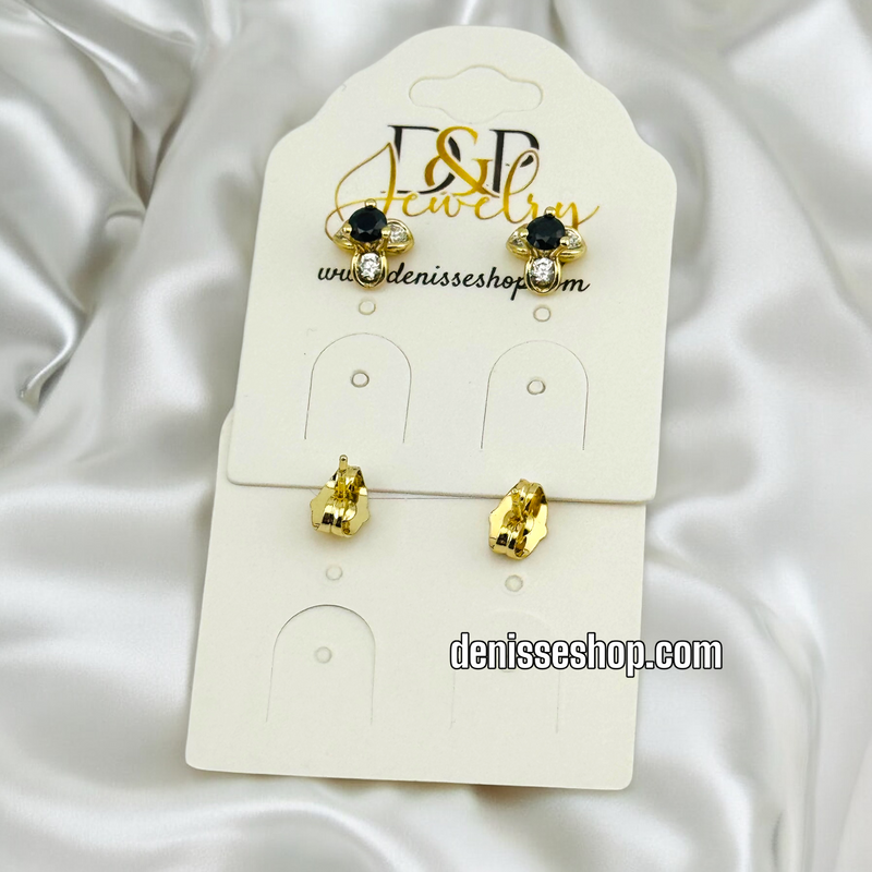 14K BLACK EARRING E585