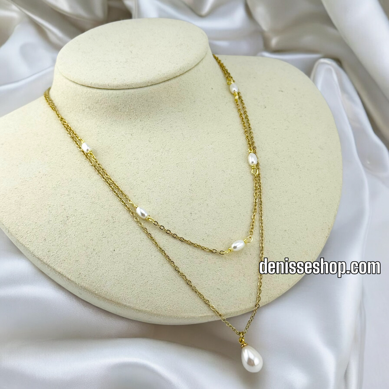 14K / WOMEN PEARL THIN NECKLACE N115