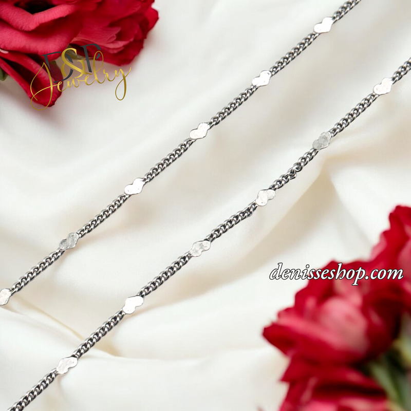 HEART MIRROR SILVER CHAIN 1.4MM CH087