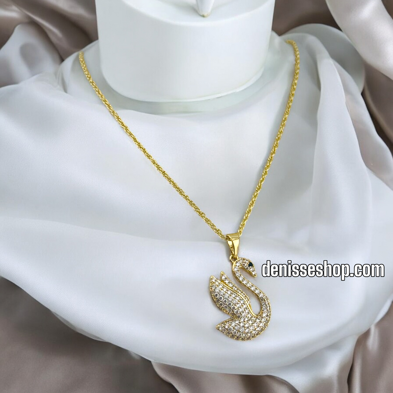 14K SWAN NECKLACE 18&