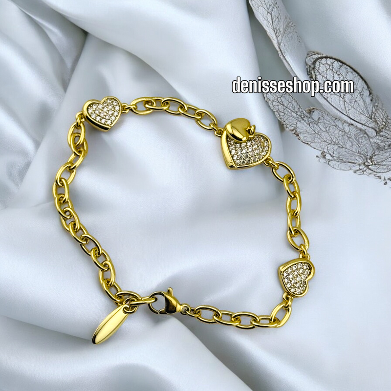 14K /WOMAN FASHION HEART BRACELET BR600