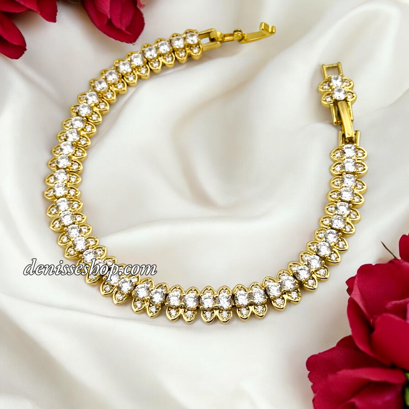 14K ELEGANT WHITE STONE BRACELET BR665