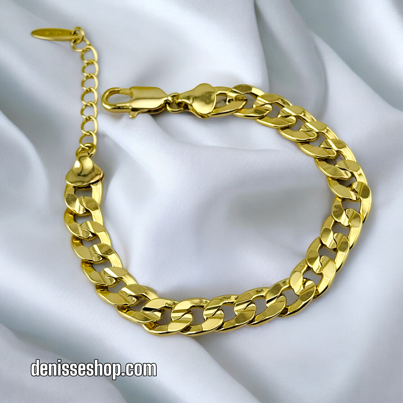 14K /WOMAN PLAIN GOLD SPLIT LINK BRACELET BR590