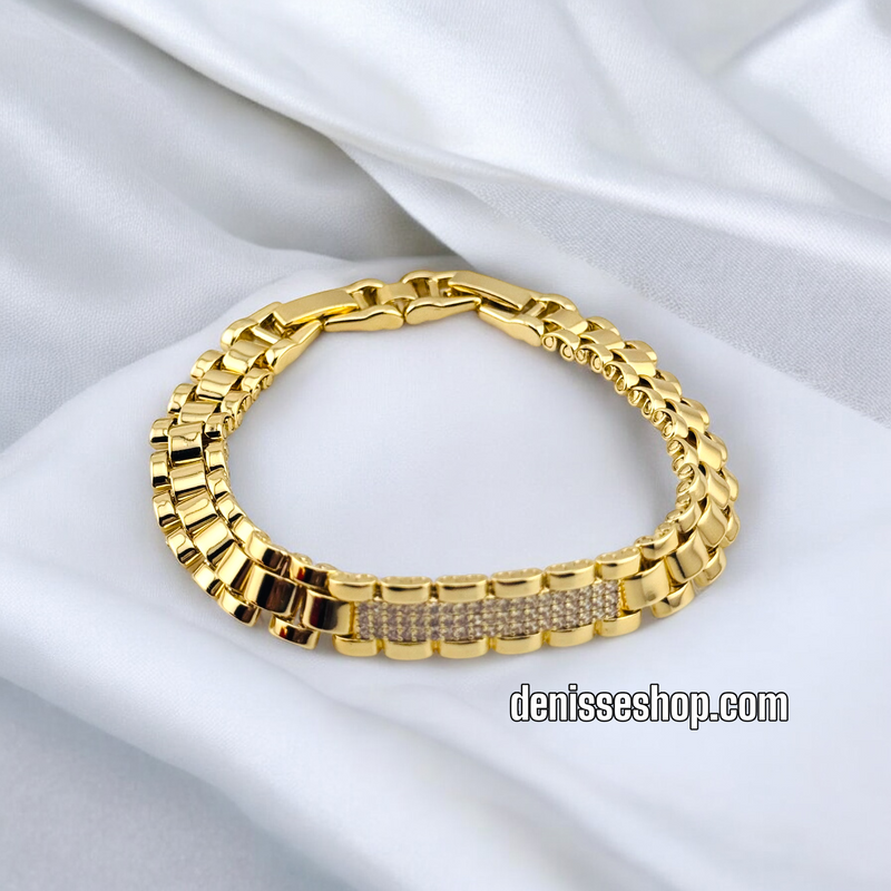 14K WITHE STONE GOLD BRACELET BR651