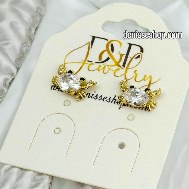 14K CRAB EARRING E611