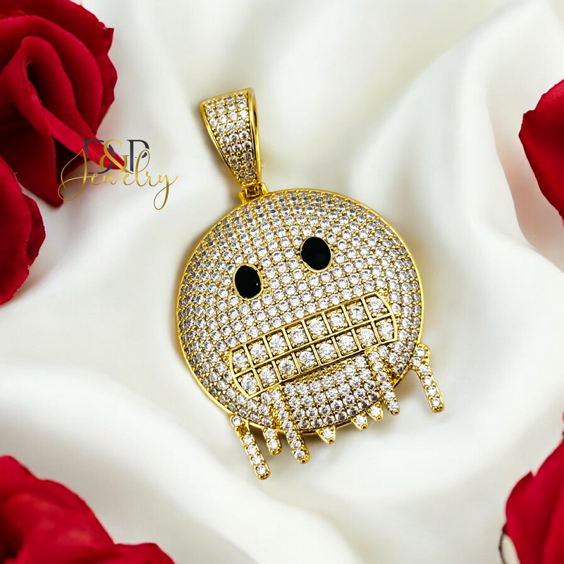 14K HIP HOP SMILEY GRILLZ PENDANT P763