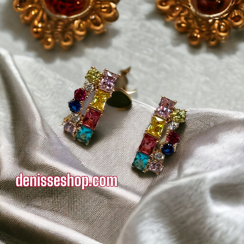 18K COLORFUL EARRING E278