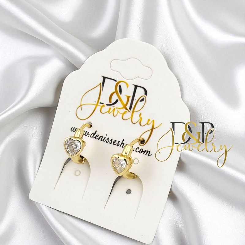 14K SMALL HEART HOOP EARRING HP786