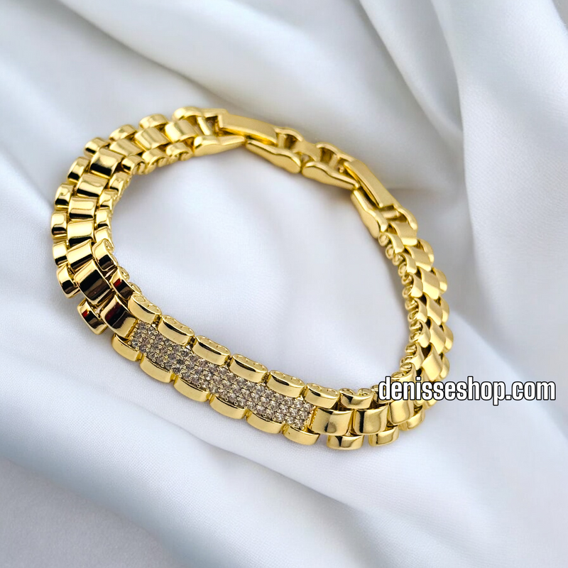 14K WITHE STONE GOLD BRACELET BR651