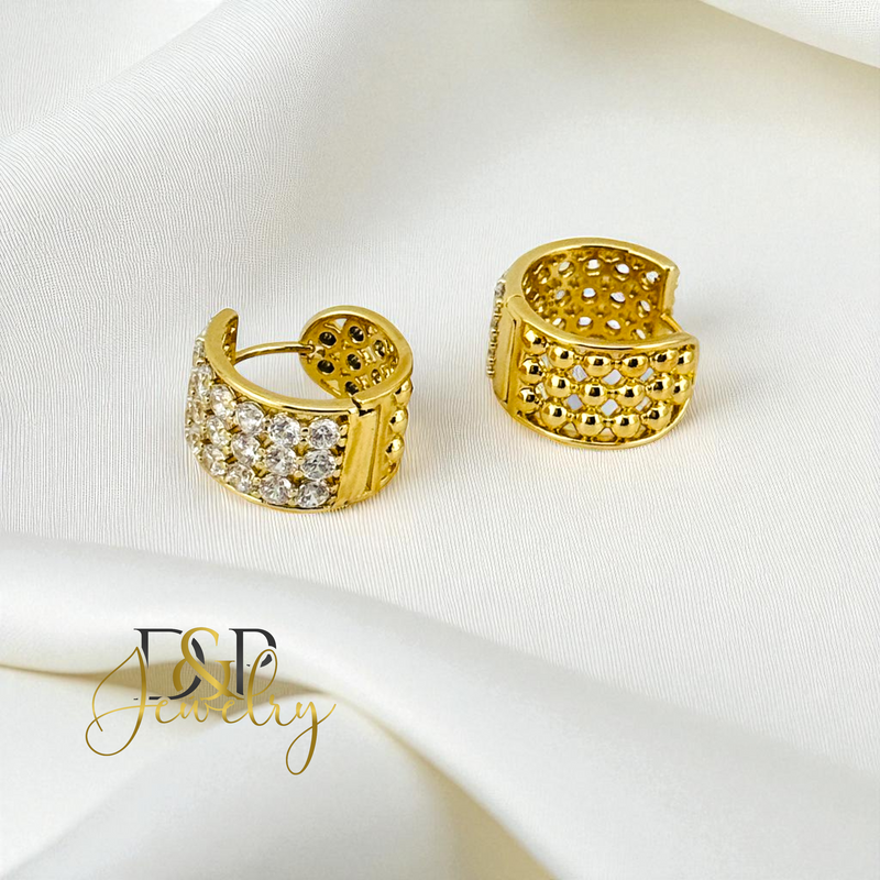 14K BLING HOOP EARRING HP857