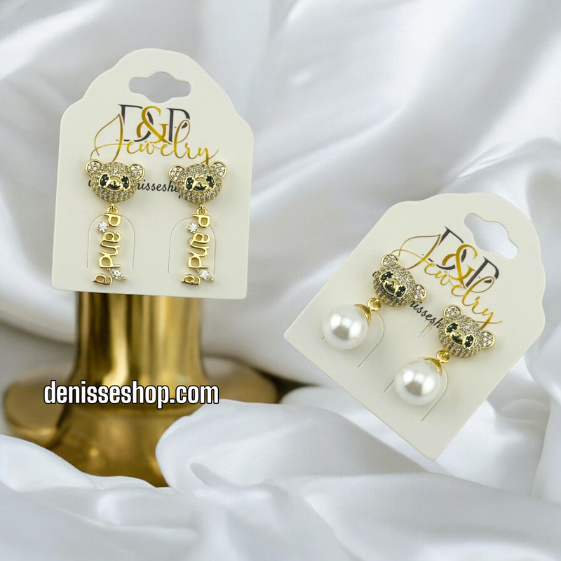 14K PANDA  EARRING E642