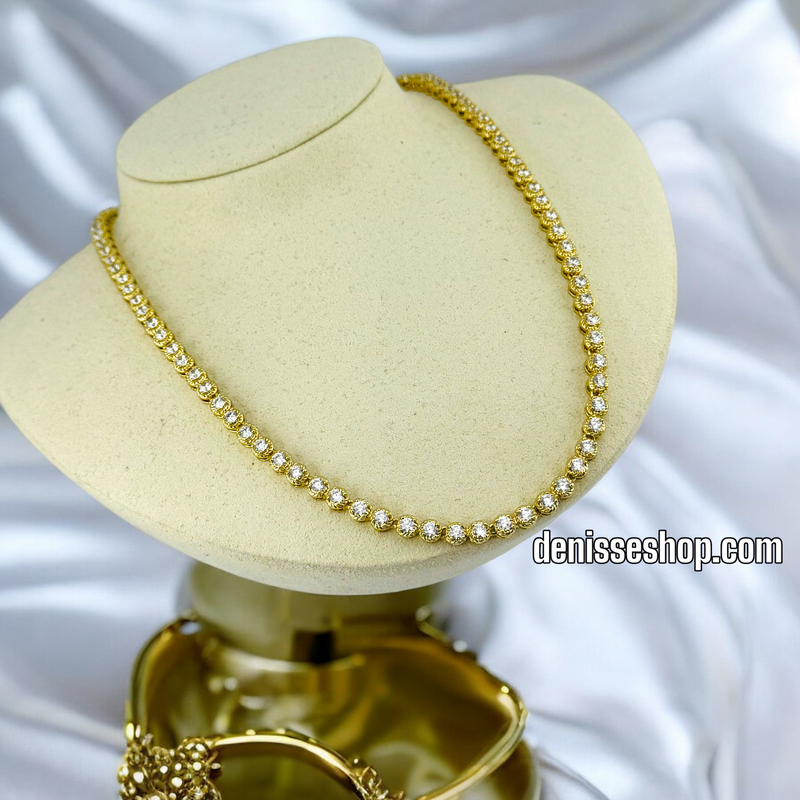 14K / WOMEN ALL WHITE STONE NECKLACE N111