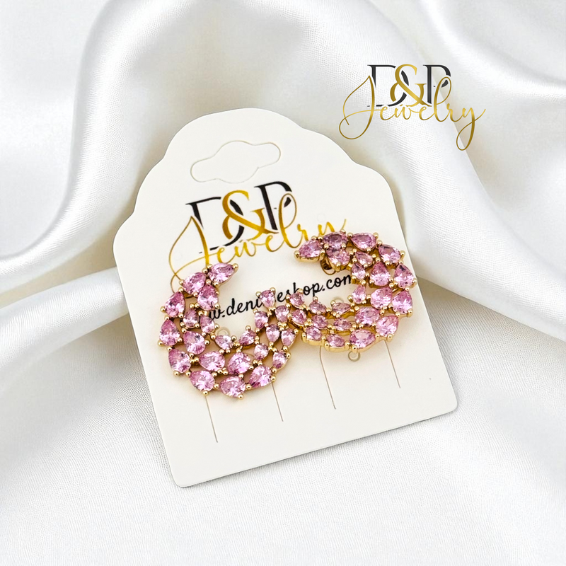 14K MOON EARRING E976
