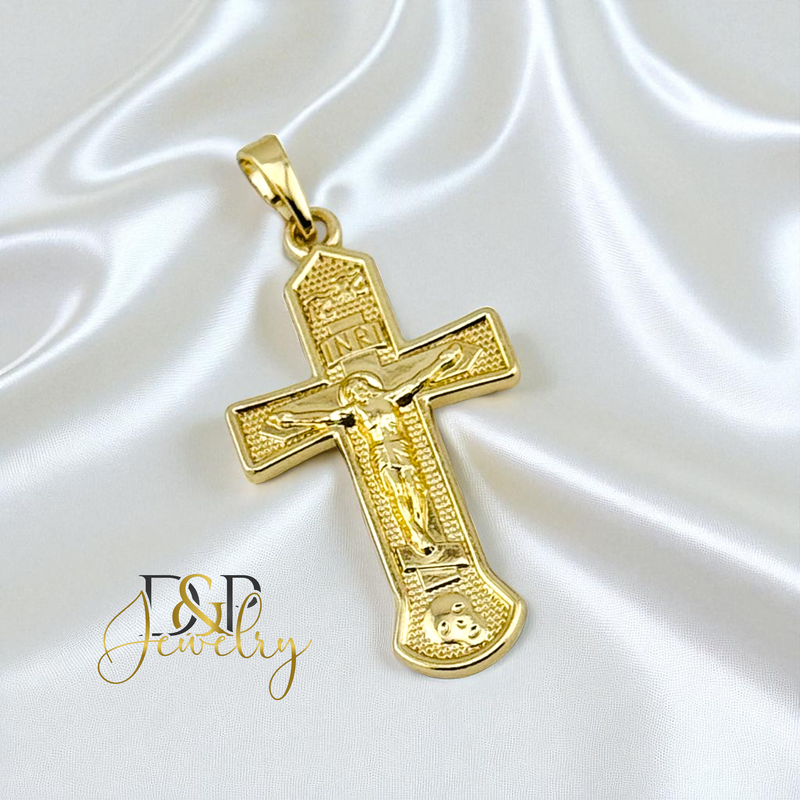 14K GOLD CROSS PENDANT P890