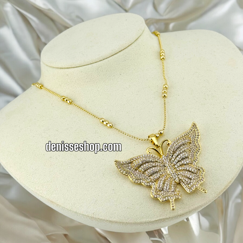 14K FASHION BUTTERFLY NECKLACE  P457