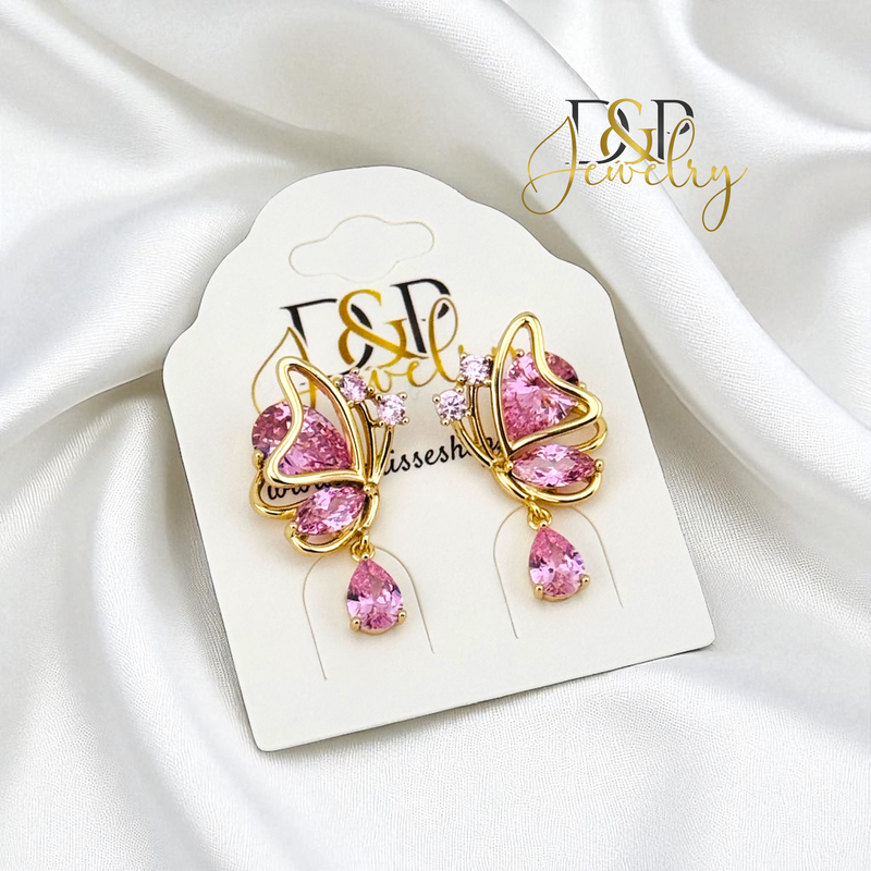 14K BUTTERFLY EARRINGS E972