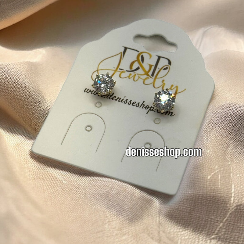 14K MEDIUM ZIRCONIA EARRINGS E402