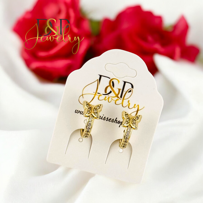 14K SMALL BUTTERFLY HOOP HP706