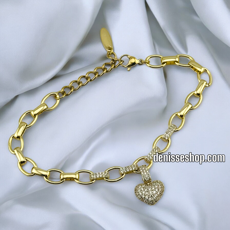 14K /WOMAN CUTE HEART BRACELET BR601