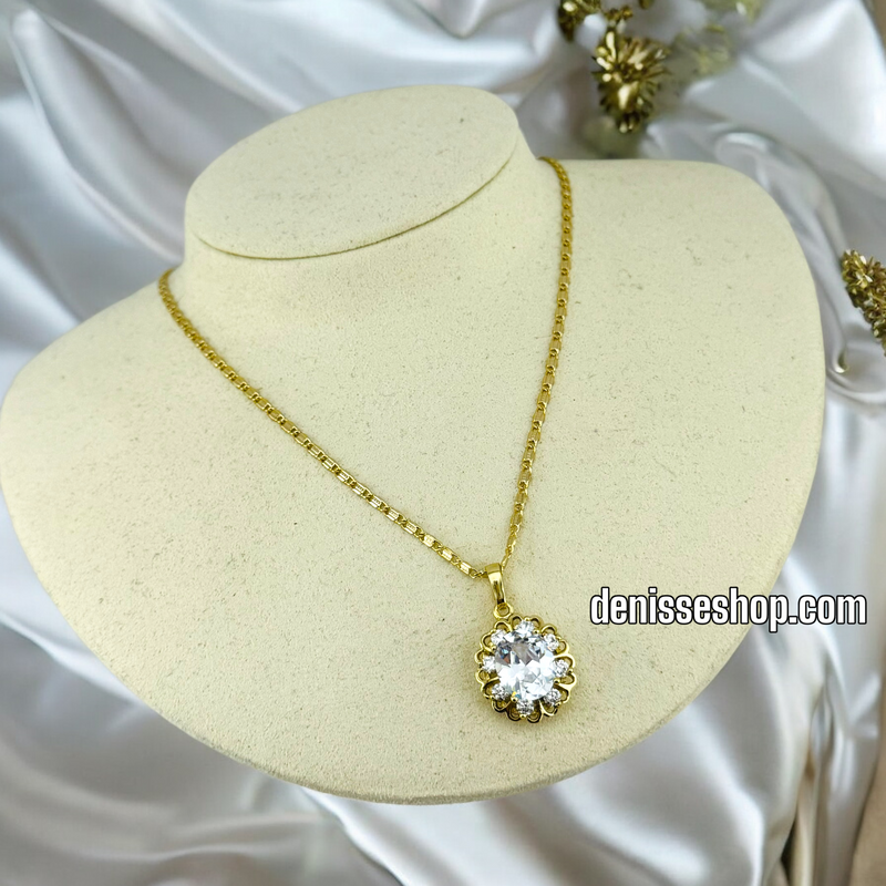 14K / WHITE STONE PENDANT P579