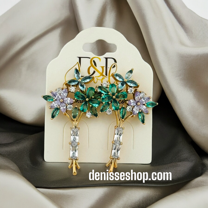 14K FLOWER EARRINGS E487