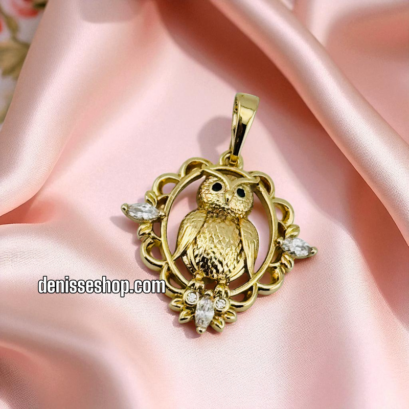 14K GOLD/OWL PENDANT P932