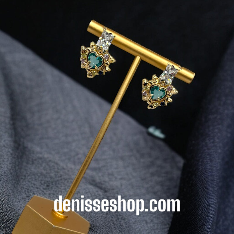 18k Blue Heart Earrings E202