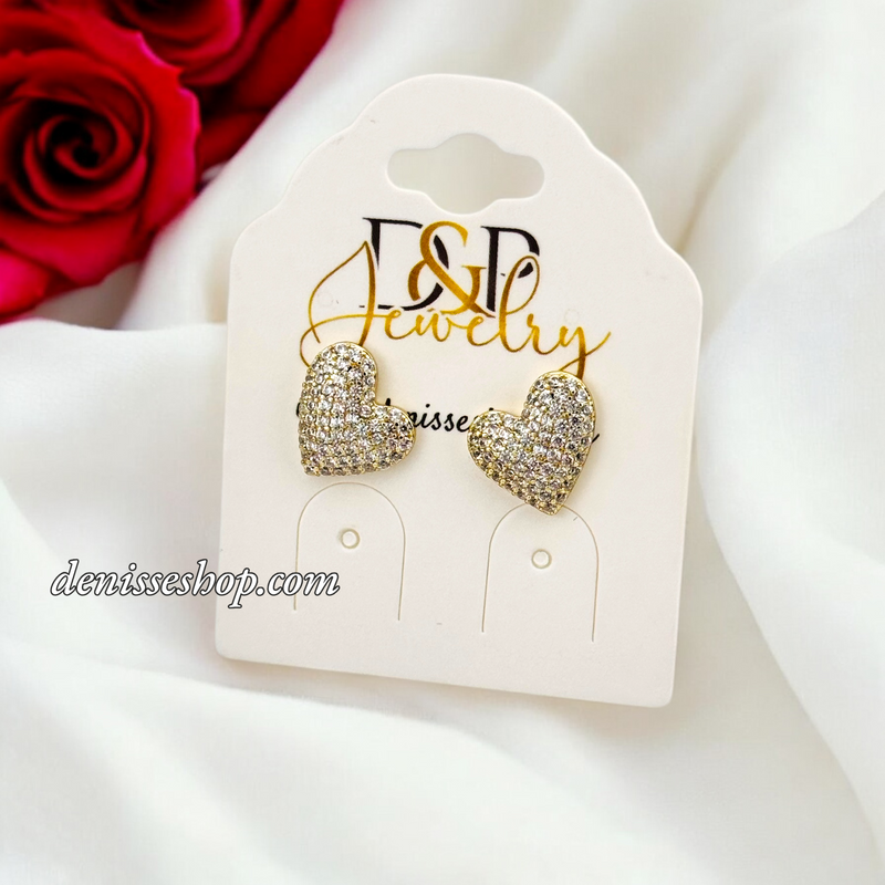 14K SMALL HEART EARRING E808