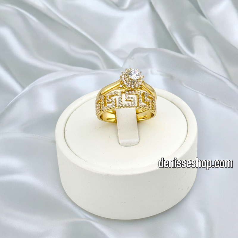 14K WOMEN SPECIAL DESIGN GOLD DOUBLE RING RG345