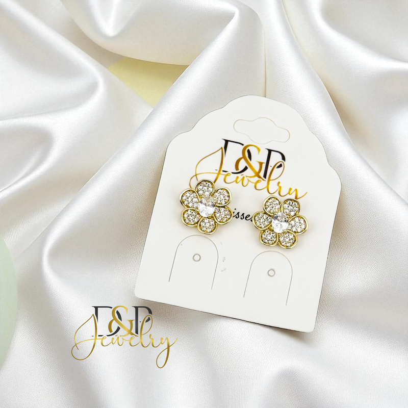 14K FLOWER EARRING E898