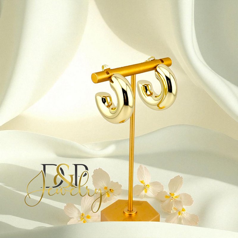 14K FASHION GOLD HOOP HP726