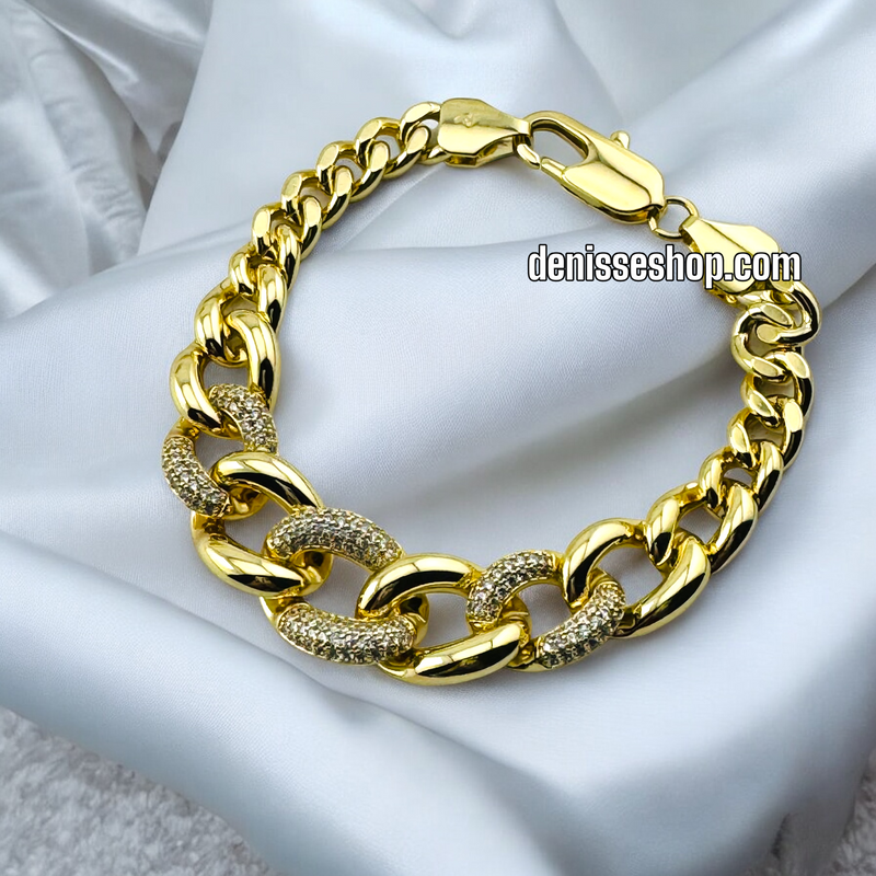 14K GOLD  MONACO NECKLACE AND BRACELET SET N36