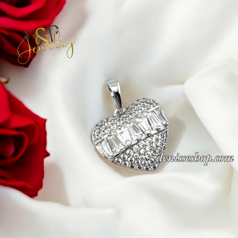 SILVER WOMEN/GIRL HEART PENDANT P694