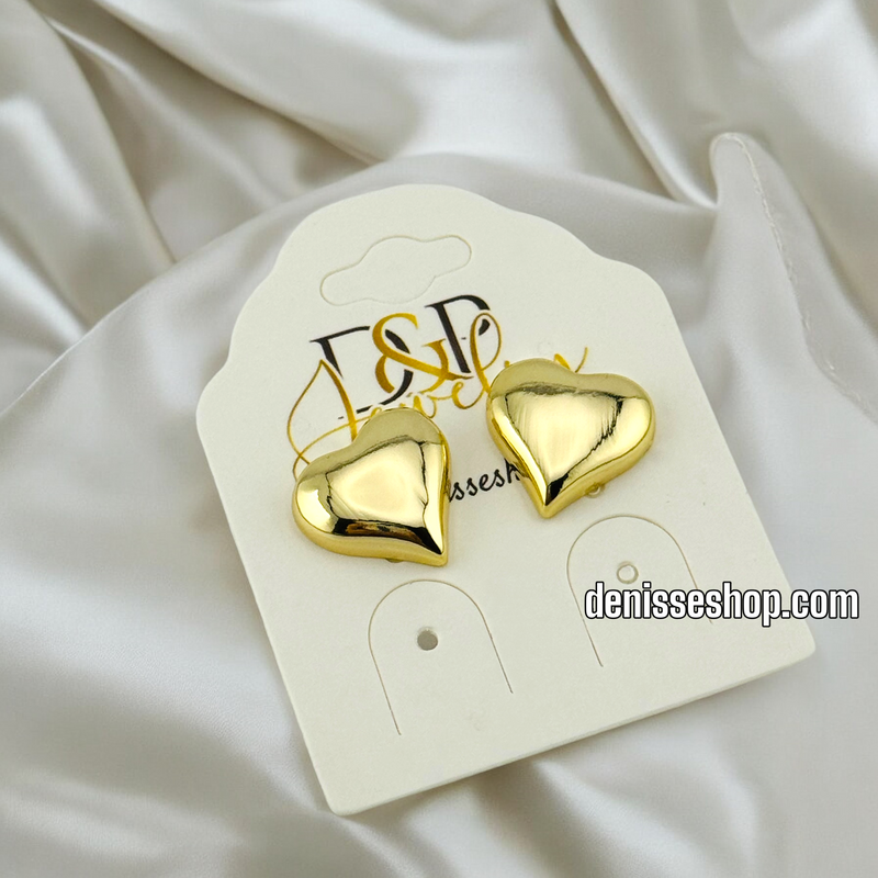 14K GOLD HEART SHAPE EARRING E657