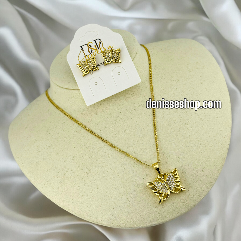 14K / WOMEN / BUTERFLY NECKLACE SET N117