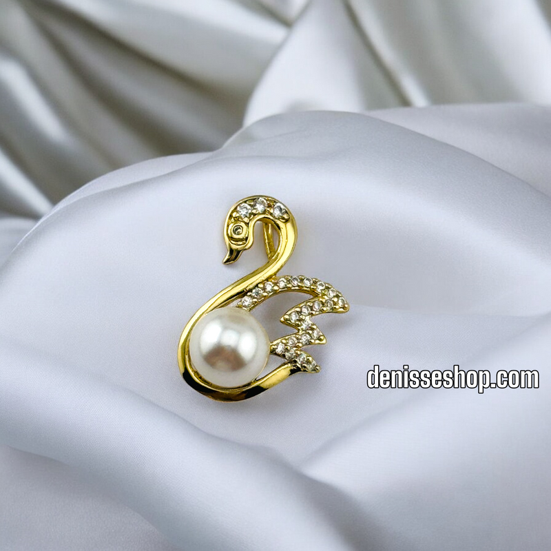 14K WOMEN / SWAN WITH PEARL PENDANT P530