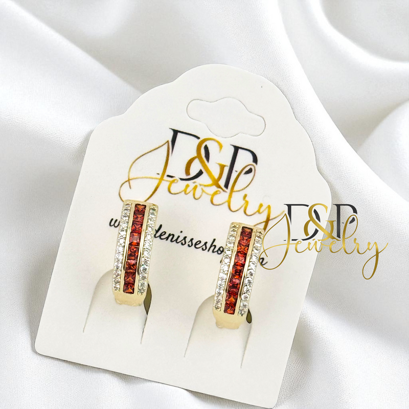 14K RED HOOP EARRING HP780