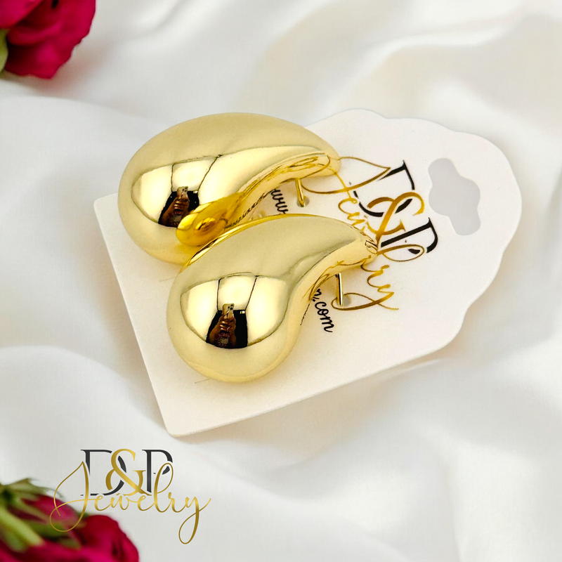 14K PLAIN DROP EARRING E843