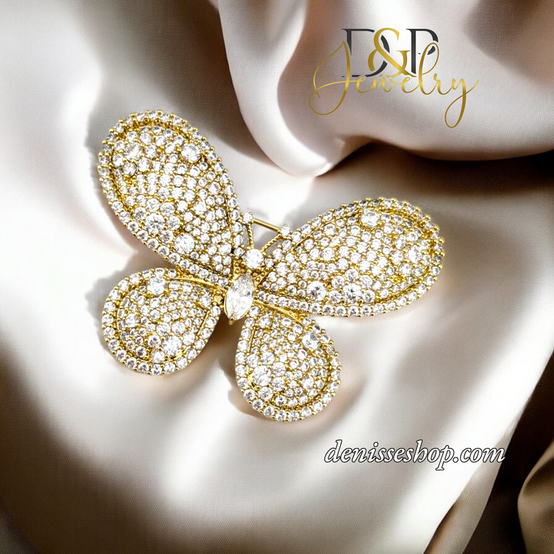 14K BUTTERFLY BROOCH PIN P706