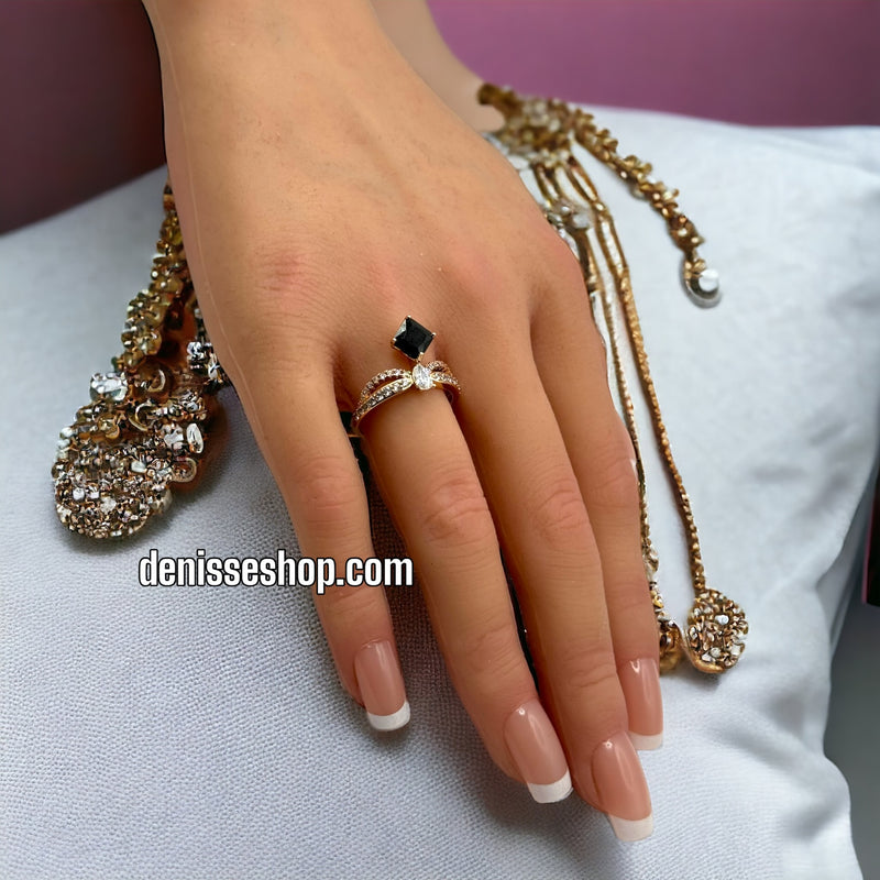 18K Black Stone Ring RG105