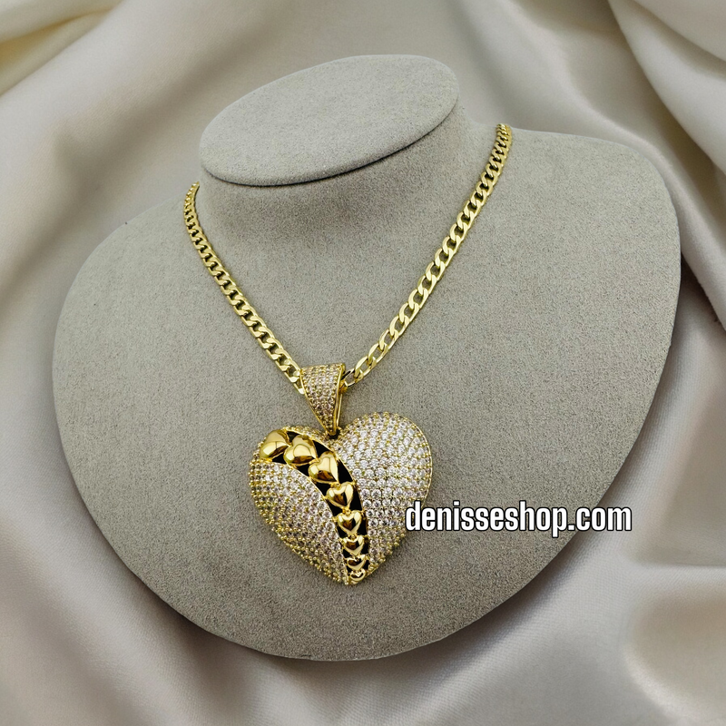 14K HEART NECKLACE SIZE 20&