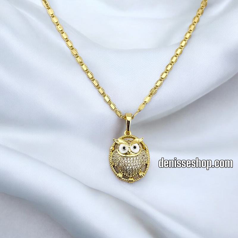 14K WOMEN/GIRL WHITE OWL PENDANT P652